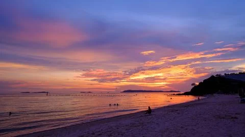 After Sunset  on the beach Stock Photos