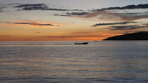 After sunset in the evening, the colorful clouds on the sea covered the sky 스톡 동영상 132082089