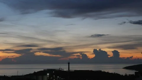 After sunset in the evening, the colorful clouds on the sea covered the sky 스톡 동영상 142246836