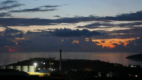 After sunset in the evening, the colorful clouds on the sea covered the sky 스톡 동영상 142247247