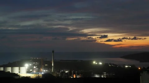 After sunset in the evening, the colorful clouds on the sea covered the sky 動画素材 142247895