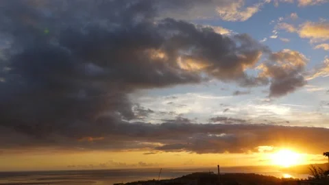 After sunset in the evening, the colorful clouds on the sea covered the sky 動画素材 142247926
