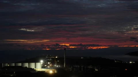 After sunset in the evening, the colorful clouds on the sea covered the sky 動画素材 142247976