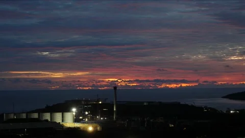 After sunset in the evening, the colorful clouds on the sea covered the sky 動画素材 142248082
