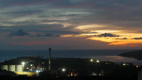 After sunset in the evening, the colorful clouds on the sea covered the sky 動画素材 142248340