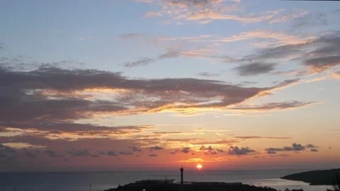 After sunset in the evening, the colorful clouds on the sea covered the sky 動画素材 142248380