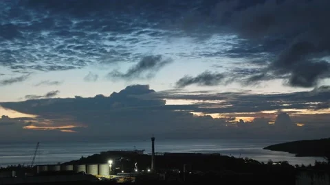 After sunset in the evening, the colorful clouds on the sea covered the sky 動画素材 142248578