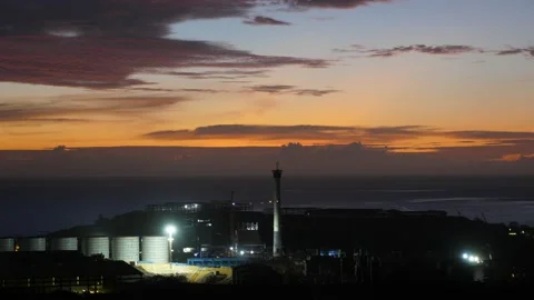 After sunset in the evening, the colorful clouds on the sea covered the sky 動画素材 142249027