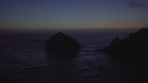 After Sunset Featuring the Moon Stock Footage 101015911