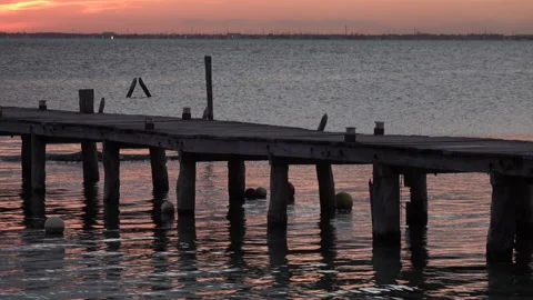 After Sunset Pier Stock Footage 151983673