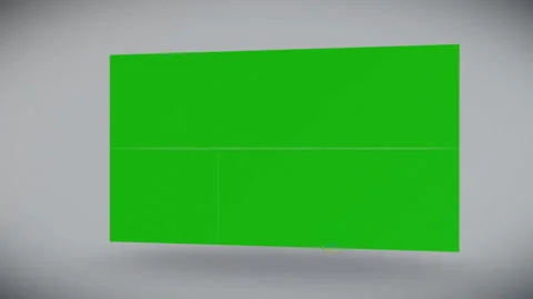 After three seconds rotating green panel splitting apart exposing white faces Stock Footage 310151098