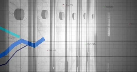 After two-second pause grid blue turquoise purple lines drawing and updating Stock Footage 312656459