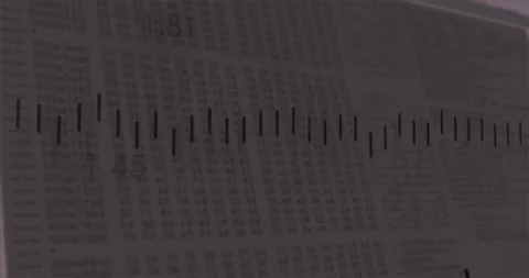 After uniform display vertical bars tilting into wave then ramping into jagged Stock Footage 318260449