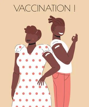 After vaccination concept vector. Coronavirus vaccine company for young peopl 스톡 일러스트