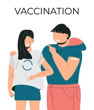 After vaccination concept vector. Coronavirus vaccine company. Injection in s Illustrazione stock