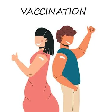After vaccination concept vector. Coronavirus vaccine company. Injection in s Stock Illustration