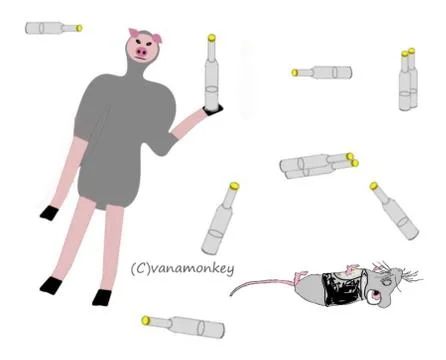 After vodka 스톡 일러스트