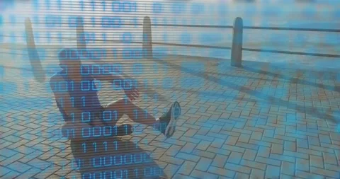 After weight shift, man extending leg to deepen fitness hamstring stretch with Stock Footage 317858586