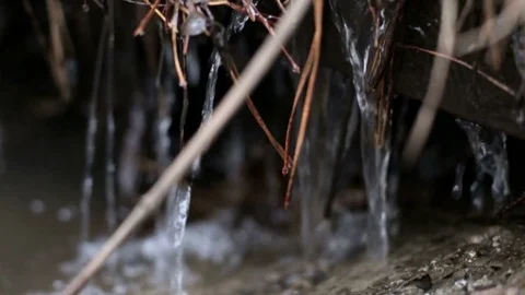 After the winter snow is melting, the flow of water Stock Footage 72860472
