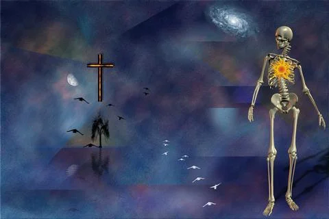 Afterlife. 3D Rendering Stock Illustration