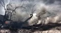 Aftermath of a big fire HD Footage