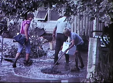 Aftermath of Devastating Floods - Australia (1970s) Stock Footage 169206313