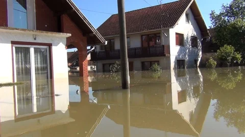 Aftermath of devastating river flood. Catastrophic Southeast Europe floods Stock-Footage 105162976