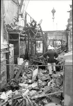 Aftermath Of Explosion And Fire In Arthur Street Gravesend Kent Three Women And  写真素材