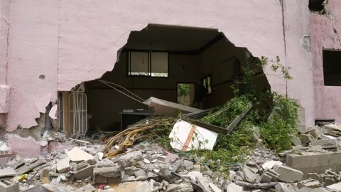 The aftermath of a Hamas rocket hit maternity ward of Medical Center, a Stock Footage 275839449