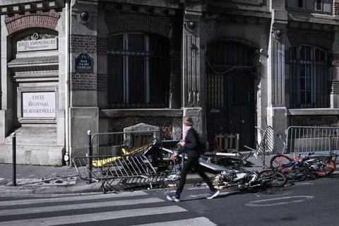 Aftermath of high school students protests in Paris, France - 02 Oct 2026 Stock Photos