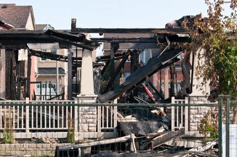 Aftermath of a House Fire Stock Photos