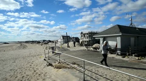 The Aftermath of Hurricane Sandy Stock Footage 12518093