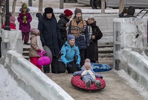 Aftermath of mass protest over hike in energy prices in Kazakhstan, Nur Sultan - Fotos Stock