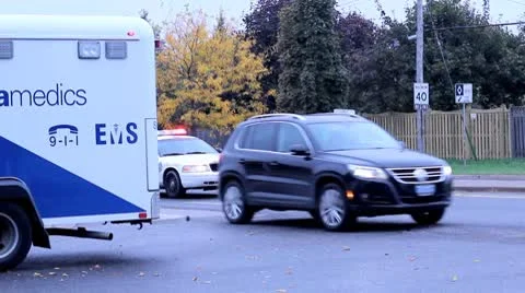 Aftermath of a minor traffic accident. Stock Footage 8966084