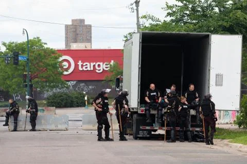 Aftermath of riots and mass protest fueled by the police killing of George Floyd Stock Photos