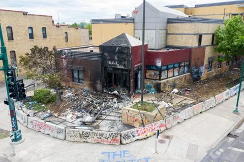 Aftermath of riots and mass protest fueled by the police killing of George Floyd Foto stock