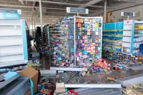 Aftermath of riots and mass protest fueled by the police killing of George Floyd Stock Photos