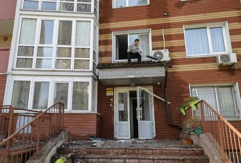 Aftermath of Russian attack on residential area in Kyiv, Ukraine - 02 Oct 2026 Stock Photos