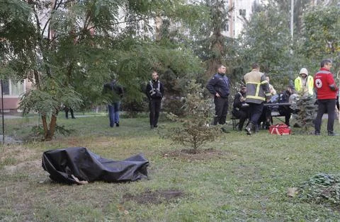 Aftermath of Russian attack on residential area in Kyiv, Ukraine - 02 Oct 2026 Stock Photos