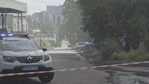Aftermath of a Russian missile attack on a residential area in Odesa Stock Footage 242248081