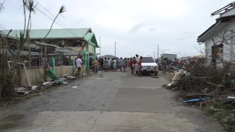 Aftermath of the Super Typhoon Rai / Odette in the Philippines Stock Footage 229678037