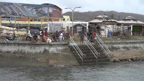 Aftermath of the Super Typhoon Rai / Odette in the Philippines Stock Footage 229678341