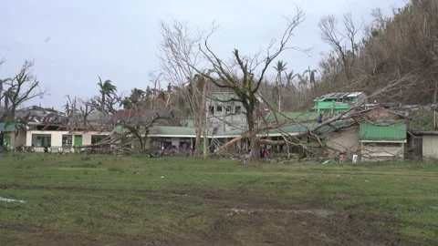 Aftermath of the Super Typhoon Rai / Odette in the Philippines Stock Footage 229678612