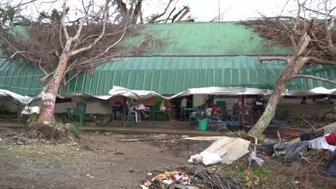 Aftermath of the Super Typhoon Rai / Odette in the Philippines Stock Footage 229678693