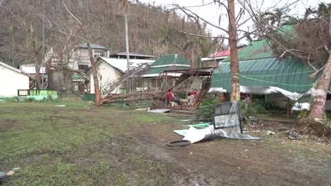 Aftermath of the Super Typhoon Rai / Odette in the Philippines Stock Footage 229678791