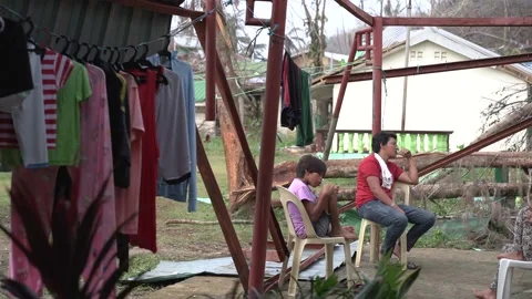 Aftermath of the Super Typhoon Rai / Odette in the Philippines Stock Footage 229678904