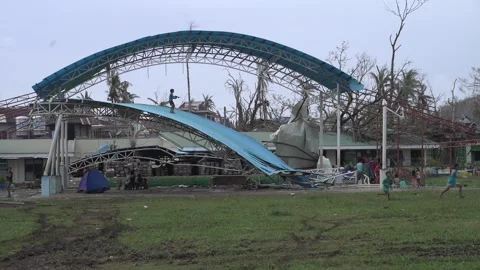 Aftermath of the Super Typhoon Rai / Odette in the Philippines Stock Footage 229679294