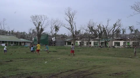 Aftermath of the Super Typhoon Rai / Odette in the Philippines Stock Footage 229679491