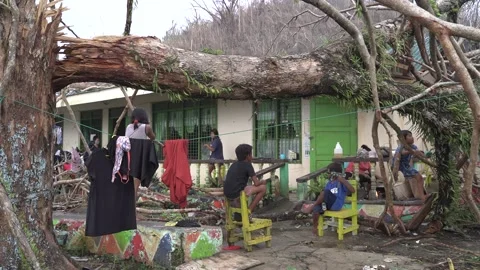 Aftermath of the Super Typhoon Rai / Odette in the Philippines Stock Footage 229679893