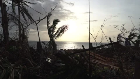 Aftermath of the Super Typhoon Rai / Odette in the Philippines Stock Footage 229680048